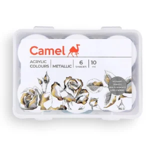 Camel Fabrica Acrylic Metallic Color - 10ml each, 6 Shades.