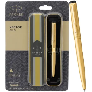 PARKER Vector Gold Stainless Steel Ball Pen  (Ink Color - Blue)