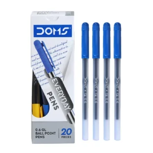Doms DF 0.6 GL Ball Point Pens Box Pack | Lightweight & Sleek Body | Created For Smooth, Dark & Uninterrupted Writing | Use & Throw Pen