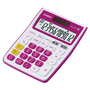 Casio MJ-12VCb-WE. 300 Steps Check & Correct Colourful Desktop Calculator.   (White, Blue, Green, Pink, Orange).
