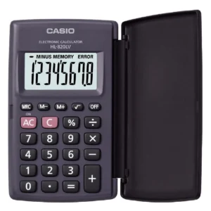 Casio HL820LV-BK. Portable Calculator with Flip Cover.