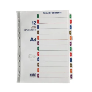 Paper Separatorz with index – (SP505) (1to5 tabs | (SP510) 1to10 tabs | (SP520) 1to12 tabs), A4