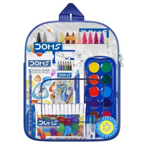 Doms Smart Kit | Comes With Transparent Zipper Bag | Perfect Value Pack | Kit For School Essentials | Gifting Range For Kids | Combination of 12 Stationery Items.