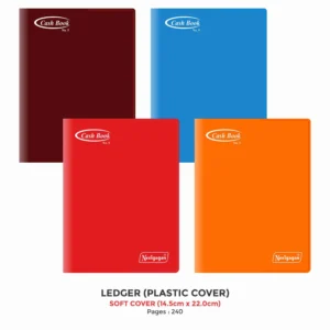 Ledger Commerical Size (No. 5 , 240 PAGES), (14 x 21.75cm) Soft Cover Plastic