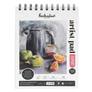 Scholar Artist Pad - Expert (220 GSM, Natural Shade Cartridge Paper, Wiro Bound) (A5)