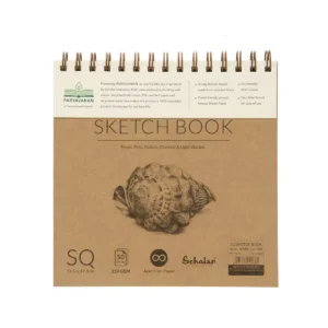 Scholar PARYAVARAN Sketch Book – 150 GSM Eco-Friendly Drawing Paper | Smooth Natural Shade Pages for Sketching, Drawing, Shading & Illustration | Ideal for Artists, Students & Art Practice | Compact (SQ)
