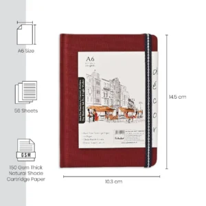 Scholar Decor Sketch Book ,(150 GSM Natural Shade Cartridge Paper) (A6,)