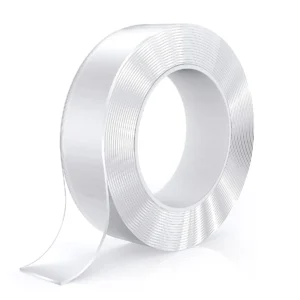 NARAYAN Nano Double Sided Tape, Multipurpose Super Sticky Gel Grip Mounting Tape, Washable, Reusable, No Residue, for Home & Office, 2mm Thick, 1 Inch Wide, Transparent (5 mtrs)