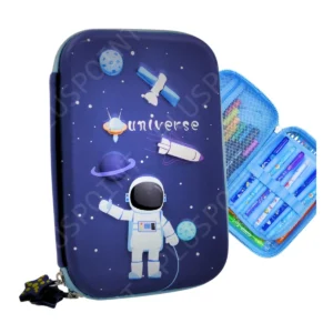 PLUSPOINT 3D Astronaut Pencil case Space Theme Large Capacity Premium Stylish EVA Case Embossed Compass, School Supply Organizer for Students, Stationery Box, Cosmetic Zip Pouch Bag