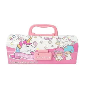 Unicorn Pencil Box for Kids, Kids Pen & Pencil Box Suitcase Style Password Lock Pencil Case,Multi-Layer Pencil Box for Kids,Stationary Organizer Case,Return Gift, (Pink)