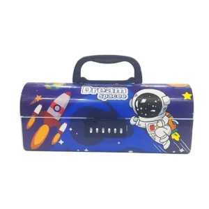 Pencil Box for Kids, Kids Pen & Pencil Box Suitcase Style Password Lock Pencil Case,Multi-Layer Pencil Box for Kids,Boys,Girls,Stationary Organizer Case,Return Gift (Blue- Astronaut)