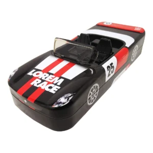 Dual Space Racing Car Shape Metal Kids Pencil Box