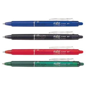 Pilot Frixion Clicker Roller Ball Pen - 0.7mm (Blue, Black, Red, Green). 1UNIT.