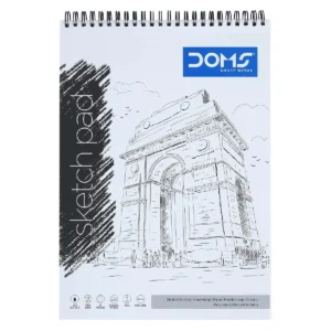 Doms Wiro Binding Notebook | Sketch Pad | Plain | 150GSM | 72 Pages | 21.0 x 29.7 cm | Pack of 1.