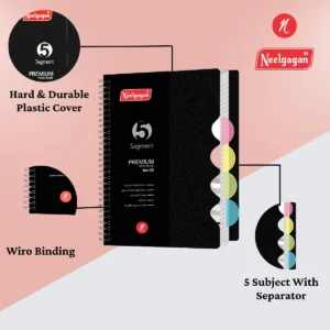 Premium Notebook No.00, Five Subject, 300 Pages, (11.0cm x 14.2cm)